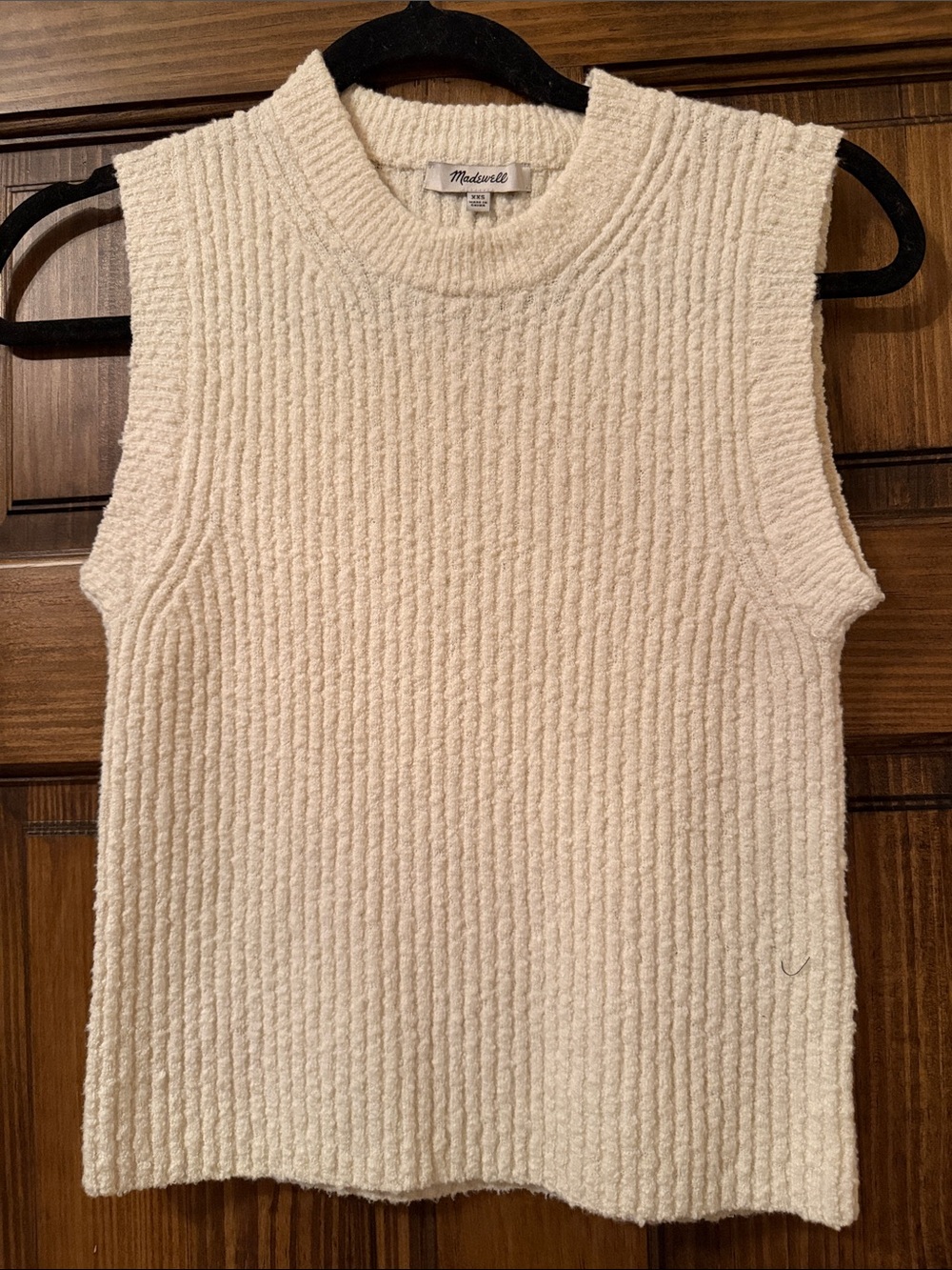 Madewell Ivory Ribbed Sleeveless Knit Tank